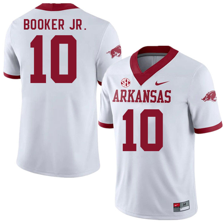 Men #10 Anthony Booker Jr. Arkansas Razorback College Football Jerseys Stitched Sale-Alternate White - Click Image to Close